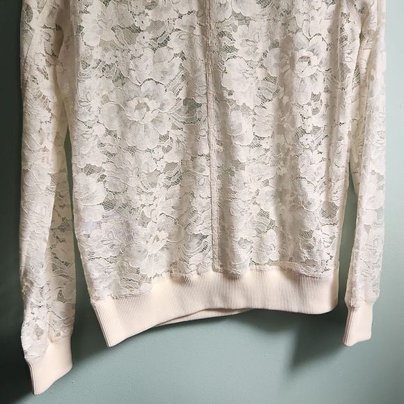 NWOT Crewneck Sheer Lace  Lace Long Sleeve T-shirt by Givenchy - Picture 9 of 14